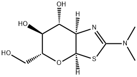 5H-Pyrano[3,2-d]thiazole-6,7-diol, 2-(dimethylamino)-3a,6,7,7a-tetrahydro-5-(hydroxymethyl)-, (3aR,5R,6S,7R,7aR)- 구조식 이미지