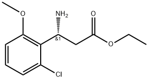 Benzenepropanoic acid, β-amino-2-chloro-6-methoxy-, ethyl ester, (βR)- Structure