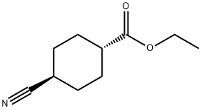 Cyclohexanecarboxylic acid, 4-cyano-, ethyl ester, trans- Structure