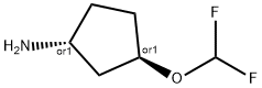 Cyclopentanamine, 3-(difluoromethoxy)-, (1R,3R)-rel- Structure