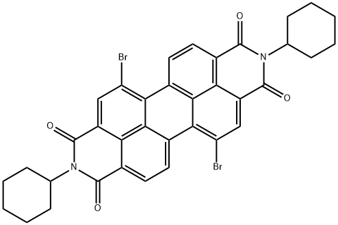 1,7-dibromo-N,N'-dicyclohexyl-perylene-3,4,9,10-tetracarboxylic acid diimide Structure