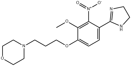 4-(3-(4-(4,5-dihydro-1H-imidazol-2-yl)-2-methoxy-3-nitrophenoxy)propyl)morpholine Structure