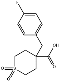 4-(4-fluorobenzyl)tetrahydro-2H-thiopyran-4-carboxylic acid 1,1-dioxide Structure