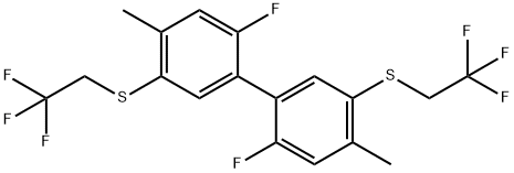1,1'-Biphenyl, 2,2'-difluoro-4,4'-dimethyl-5,5'-bis[(2,2,2-trifluoroethyl)thio]- Structure
