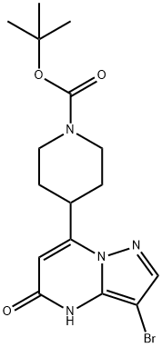 1-Piperidinecarboxylic acid, 4-(3-bromo-4,5-dihydro-5-oxopyrazolo[1,5-a]pyrimidin-7-yl)-, 1,1-dimethylethyl ester Structure