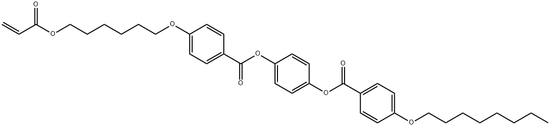 Benzoic acid, 4-(octyloxy)-, 4-[[4-[[6-[(1-oxo-2-propen-1-yl)oxy]hexyl]oxy]benzoyl]oxy]phenyl ester Structure