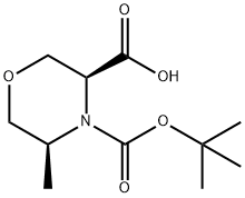 3,4-Morpholinedicarboxylic acid, 5-methyl-, 4-(1,1-dimethylethyl) ester, (3S,5S) 구조식 이미지
