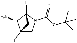 2-Azabicyclo[2.1.1]hexane-2-carboxylic acid, 5-amino-, 1,1-dimethylethyl ester, (1R,4R,5S)- Structure