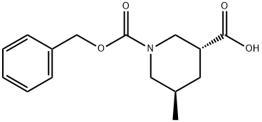 (3R,5R)-1-benzyloxycarbonyl-5-methyl-piperidine-3-carboxylic acid Structure
