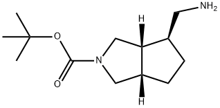 Cyclopenta[c]pyrrole-2(1H)-carboxylic acid, 4-(aminomethyl)hexahydro-, 1,1-dimethylethyl ester, (3aR,4S,6aS)- Structure