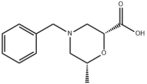 (2R,6R)-4-benzyl-6-methylmorpholine-2-carboxylic acid Structure