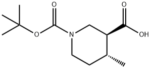 (3S,4R)-1-Boc-4-methyl-piperidine-3-carboxylic acid Structure