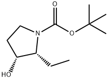 1-Pyrrolidinecarboxylic acid, 2-ethyl-3-hydroxy-, 1,1-dimethylethyl ester, (2R,3R)- Structure