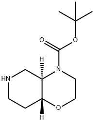 4H-Pyrido[4,3-b]-1,4-oxazine-4-carboxylic acid, octahydro-, 1,1-dimethylethyl ester, (4aR,8aR)- Structure