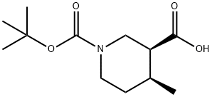 (3S,4S)-1-Boc-4-methyl-piperidine-3-carboxylic acid 구조식 이미지