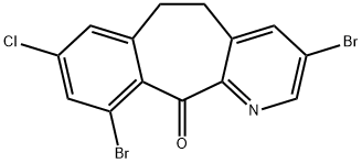 11H-Benzo[5,6]cyclohepta[1,2-b]pyridin-11-one, 3,10-dibromo-8-chloro-5,6-dihydro- 구조식 이미지