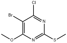 Pyrimidine, 5-bromo-4-chloro-6-methoxy-2-(methylthio)- Structure