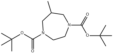 1H-1,4-Diazepine-1,4(5H)-dicarboxylic acid, tetrahydro-6-methyl-, 1,4-bis(1,1-dimethylethyl) ester Structure