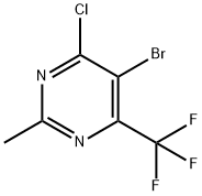 Pyrimidine, 5-bromo-4-chloro-2-methyl-6-(trifluoromethyl)- Structure