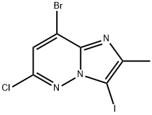 Imidazo[1,2-b]pyridazine, 8-bromo-6-chloro-3-iodo-2-methyl- Structure