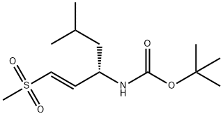 Carbamic acid, N-[(1S)-3-methyl-1-[(1E)-2-(methylsulfonyl)ethenyl]butyl]-, 1,1-dimethylethyl ester Structure