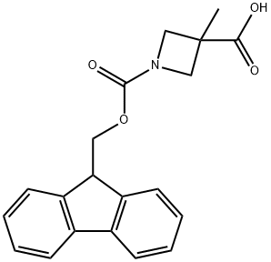 1-(((9H-fluoren-9-yl)methoxy)carbonyl)-3-methylazetidine-3-carboxylic acid 구조식 이미지