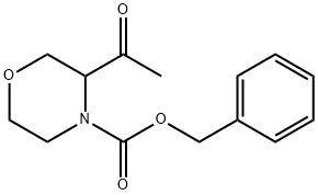 4-Morpholinecarboxylic acid, 3-acetyl-, phenylmethyl ester Structure