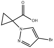 Cyclopropanecarboxylic acid, 1-(4-bromo-1H-pyrazol-1-yl)- Structure