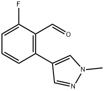 Benzaldehyde, 2-fluoro-6-(1-methyl-1H-pyrazol-4-yl)- Structure