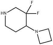 Piperidine, 4-(1-azetidinyl)-3,3-difluoro- Structure