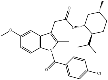 1H-Indole-3-acetic acid, 1-(4-chlorobenzoyl)-5-methoxy-2-methyl-, (1R,2S,5R)-5-methyl-2-(1-methylethyl)cyclohexyl ester Structure
