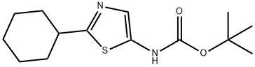 Carbamic acid, N-(2-cyclohexyl-5-thiazolyl)-, 1,1-dimethylethyl ester 구조식 이미지