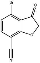 7-Benzofurancarbonitrile, 4-bromo-2,3-dihydro-3-oxo- Structure