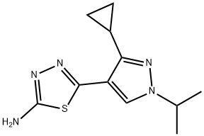 5-(3-cyclopropyl-1-isopropyl-1H-pyrazol-4-yl)-1,3,4-thiadiazol-2-amine Structure