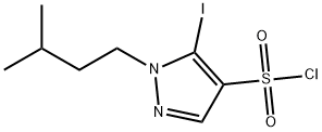 5-iodo-1-(3-methylbutyl)-1H-pyrazole-4-sulfonyl chloride Structure