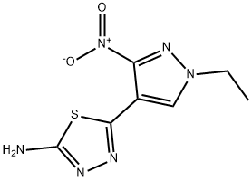 5-(1-ethyl-3-nitro-1H-pyrazol-4-yl)-1,3,4-thiadiazol-2-amine Structure