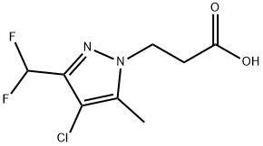 3-[4-chloro-3-(difluoromethyl)-5-methyl-1H-pyrazol-1-yl]propanoic acid Structure