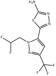 5-[1-(2,2-difluoroethyl)-3-(trifluoromethyl)-1H-pyrazol-5-yl]-1,3,4-thiadiazol-2-amine Structure