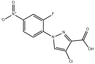 4-chloro-1-(2-fluoro-4-nitrophenyl)-1H-pyrazole-3-carboxylic acid Structure