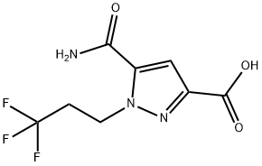 5-(aminocarbonyl)-1-(3,3,3-trifluoropropyl)-1H-pyrazole-3-carboxylic acid Structure