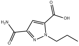 3-(aminocarbonyl)-1-propyl-1H-pyrazole-5-carboxylic acid Structure