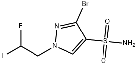 3-bromo-1-(2,2-difluoroethyl)-1H-pyrazole-4-sulfonamide Structure