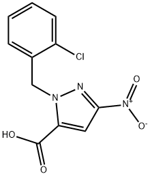 1-(2-chlorobenzyl)-3-nitro-1H-pyrazole-5-carboxylic acid Structure