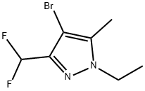 4-bromo-3-(difluoromethyl)-1-ethyl-5-methyl-1H-pyrazole Structure