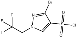 3-bromo-1-(2,2,2-trifluoroethyl)-1H-pyrazole-4-sulfonyl chloride 구조식 이미지