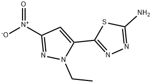 5-(1-ethyl-3-nitro-1H-pyrazol-5-yl)-1,3,4-thiadiazol-2-amine Structure