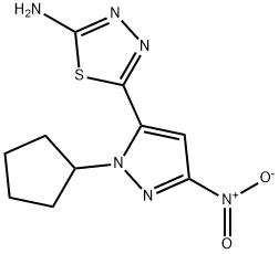 5-(1-cyclopentyl-3-nitro-1H-pyrazol-5-yl)-1,3,4-thiadiazol-2-amine Structure