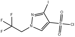 3-iodo-1-(2,2,2-trifluoroethyl)-1H-pyrazole-4-sulfonyl chloride Structure