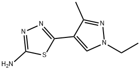 5-(1-ethyl-3-methyl-1H-pyrazol-4-yl)-1,3,4-thiadiazol-2-amine Structure