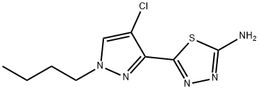 5-(1-butyl-4-chloro-1H-pyrazol-3-yl)-1,3,4-thiadiazol-2-amine Structure